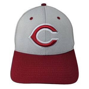 OC Sports Men's Fitted Hat Gray Size 7 1/8 Cincinnati Reds Embroidered Logo